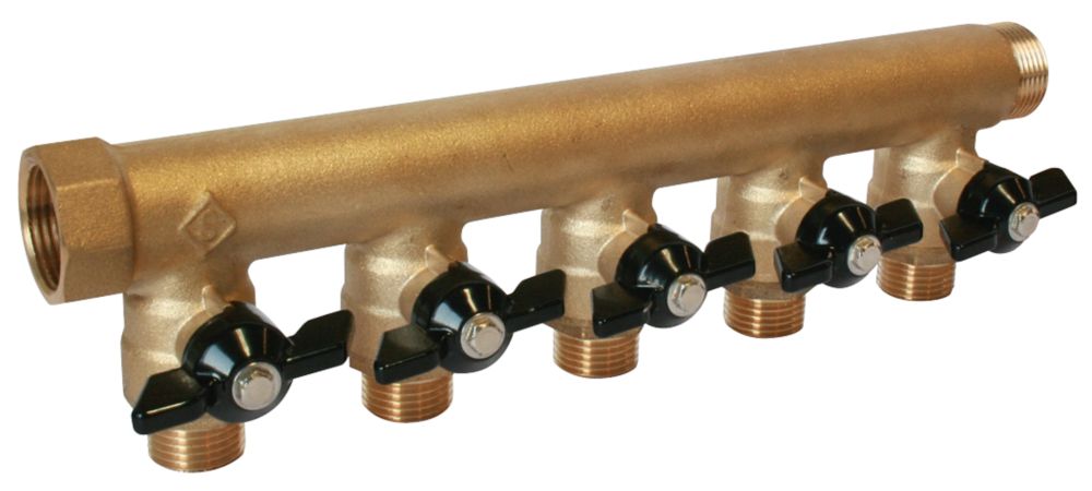Collecteur sanitaire à 5 ports, adaptateur à compression en laiton Fixoconnect 26/34 - 1 x 15/21 - 1/2"