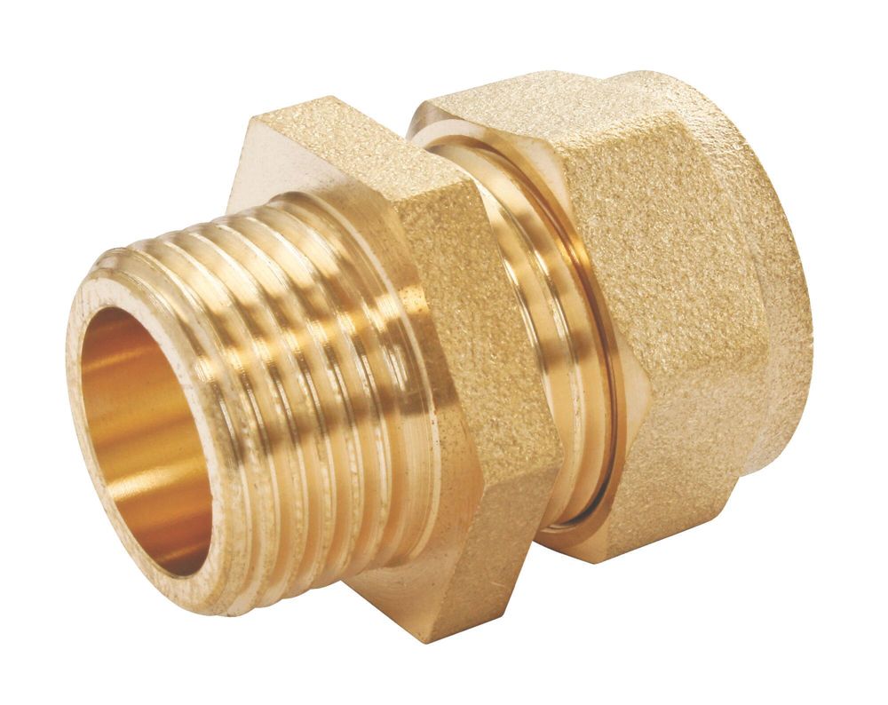 Raccord mâle bicône en laiton pour tube cuivre 12mm x 3/8" Somatherm