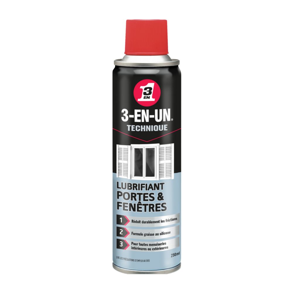 Lubrifiant pour fenêtres et portes huile 3-en-1 250ml