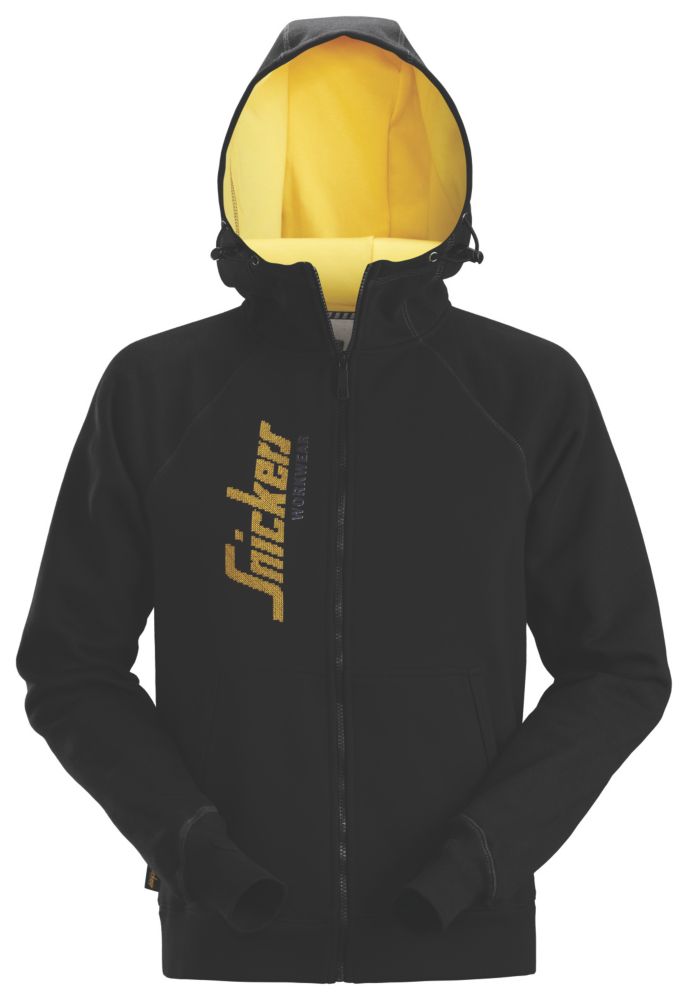 Sweat à capuche avec logo Snickers noir/jaune taille XXXL
