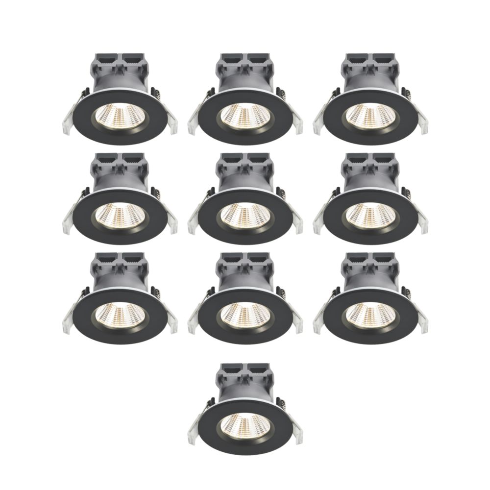 Lot de 10 Spots à encastrer fixes noirs LED Nordlux 2700K IP65 345lm