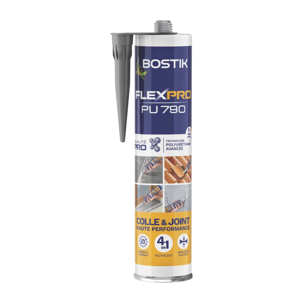 Mastic colle et joint FLEXPRO PU790 gris pierre 300ml Bostik