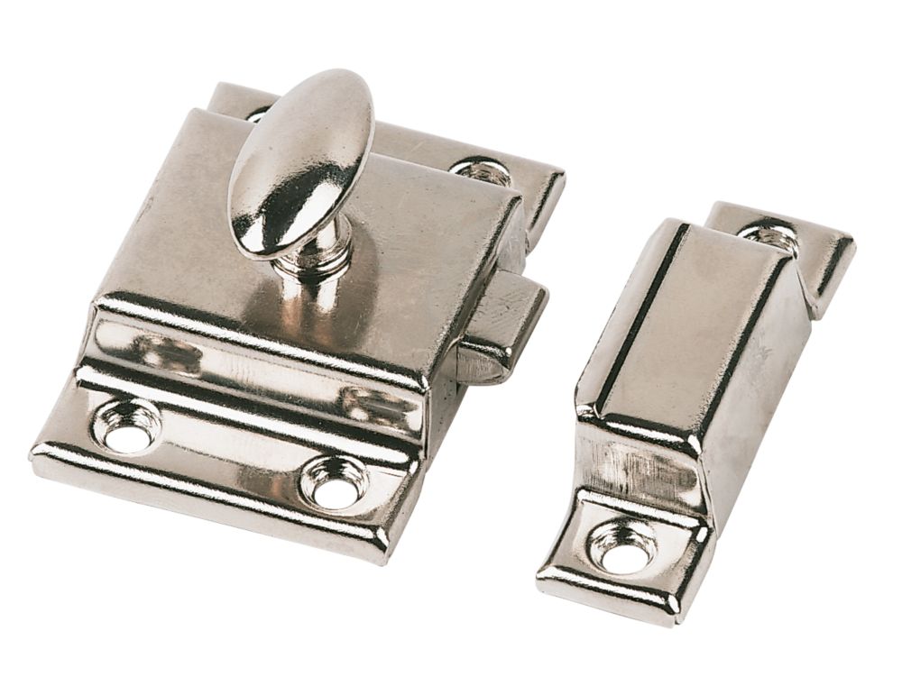 Verrou de placard nickelé 54 x 54mm