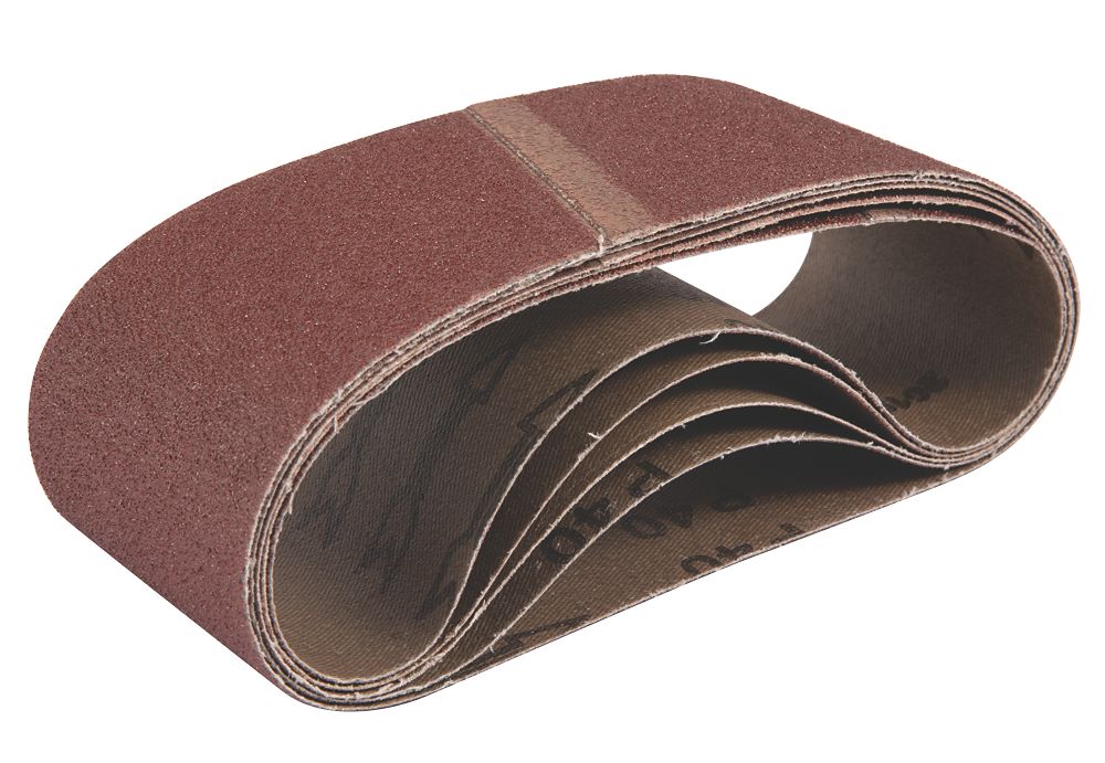 Lot de 5 bandes abrasives non perforées 457 x 76mm grain 40 Titan
