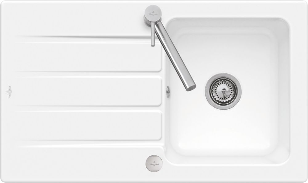 Évier en céramique 1 bac Villeroy & Boch Architectura avec égouttoir réversible 860 x 510mm
