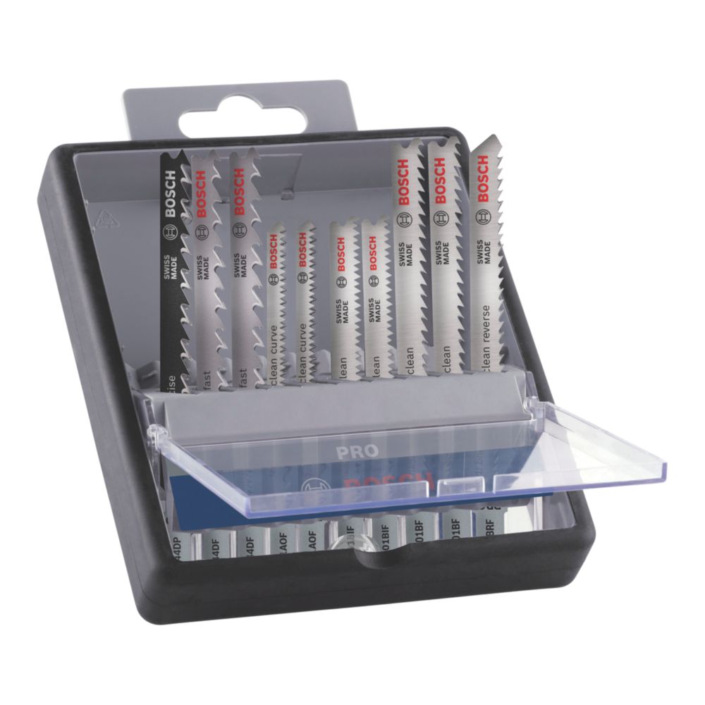 Ensemble de 10 lames de scie sauteuse pour bois Bosch PRO 2607011941