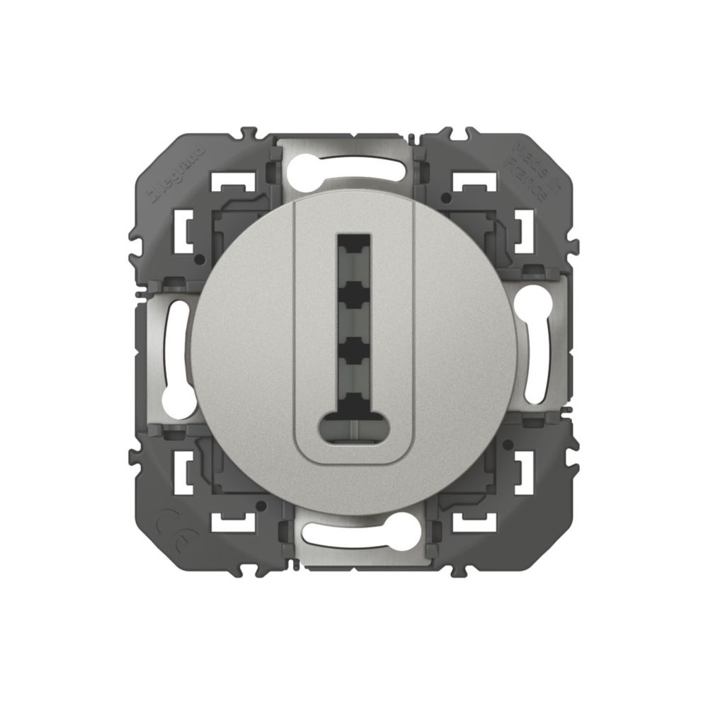 Prise téléphone 1 poste Dooxie aluminium Legrand