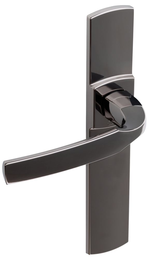 Paire de poignées de porte sans trou Vachette ARTIS chrome diamant noir