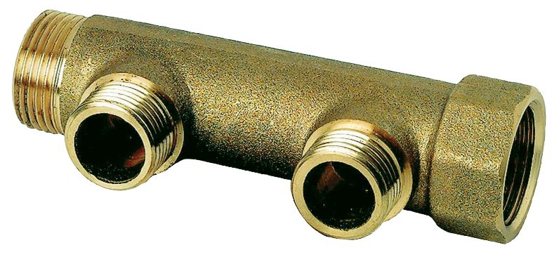 Collecteur sanitaire à 2 ports, adaptateur à compression en laiton Fixoconnect 20/27 - 3/4 x 15/21 - 1/2"
