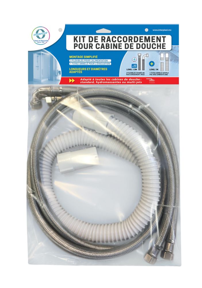 Kit de connexion Fitt DN13 gris 1/2" x 7cm