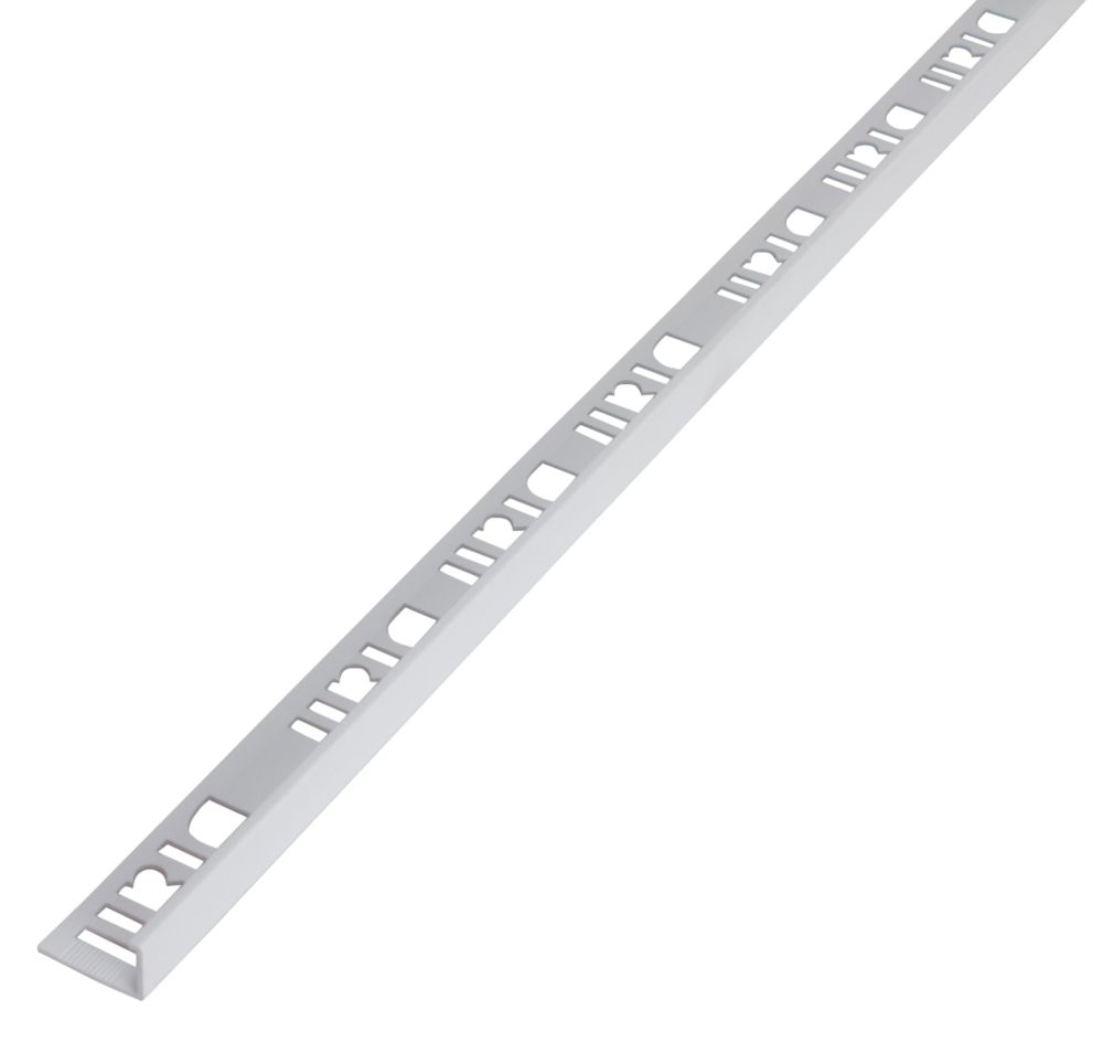 Profilé de carrelage droit en PVC blanc 10mm Diall, 2,5m