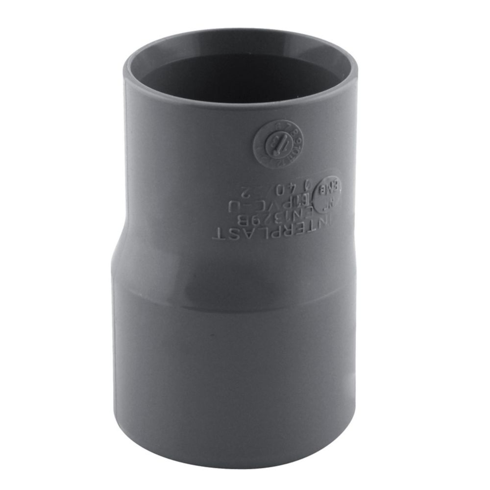 Réduction exentrée PVC mâle/femelle 40 x 32mm à coller gris Fitt