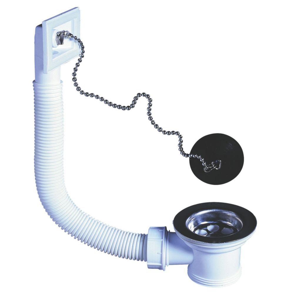 Bonde à bouchon pour évier avec trop-plein Wirquin 250mm