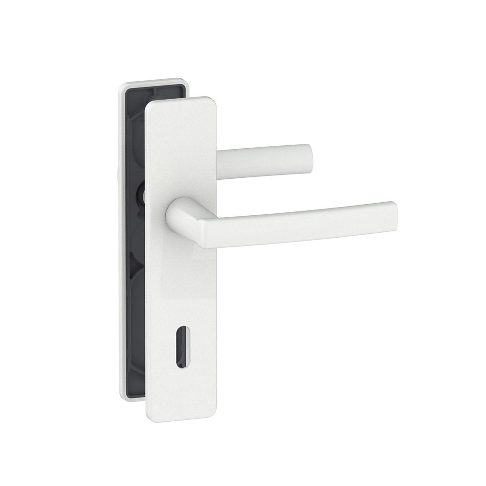 Paire de poignées de porte trou Serrure Vachette KOYA, blanc