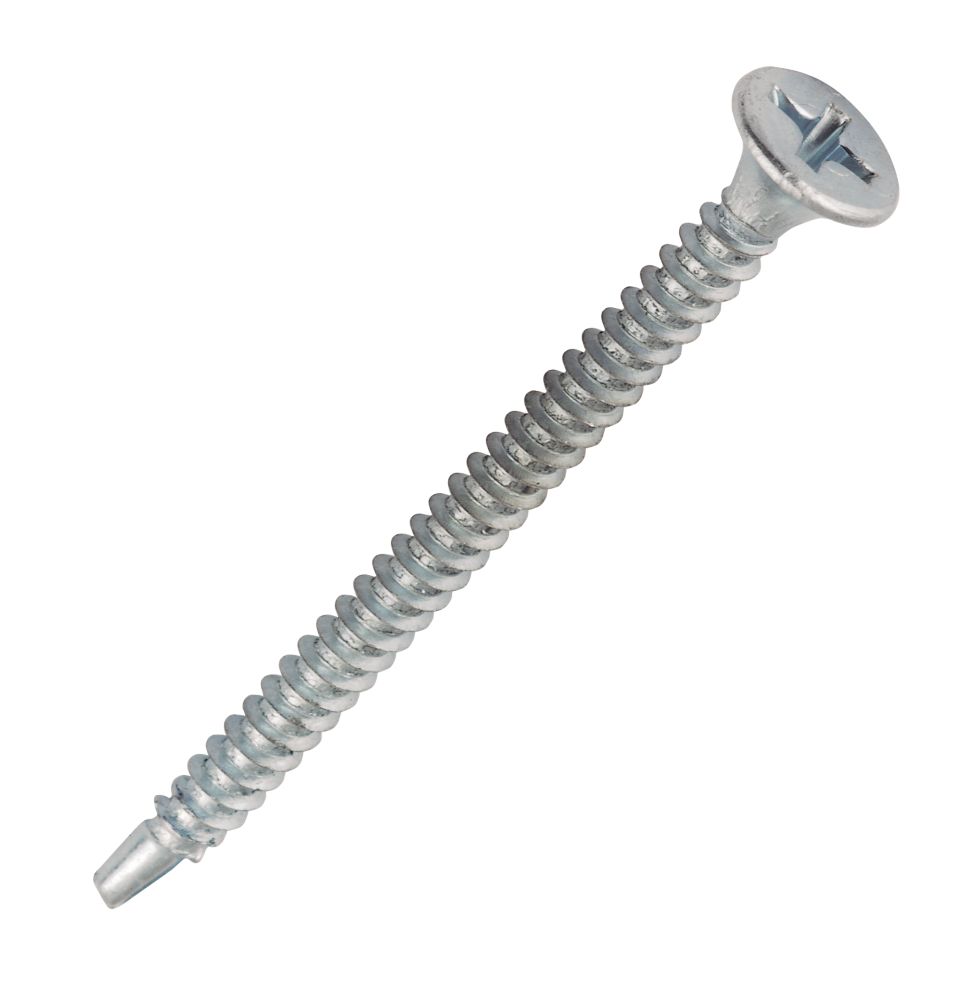 1 000 vis pour plaque de plâtre zinguées brillantes Easydrive, filetage fin, tête évasée, 3,5 x 50mm