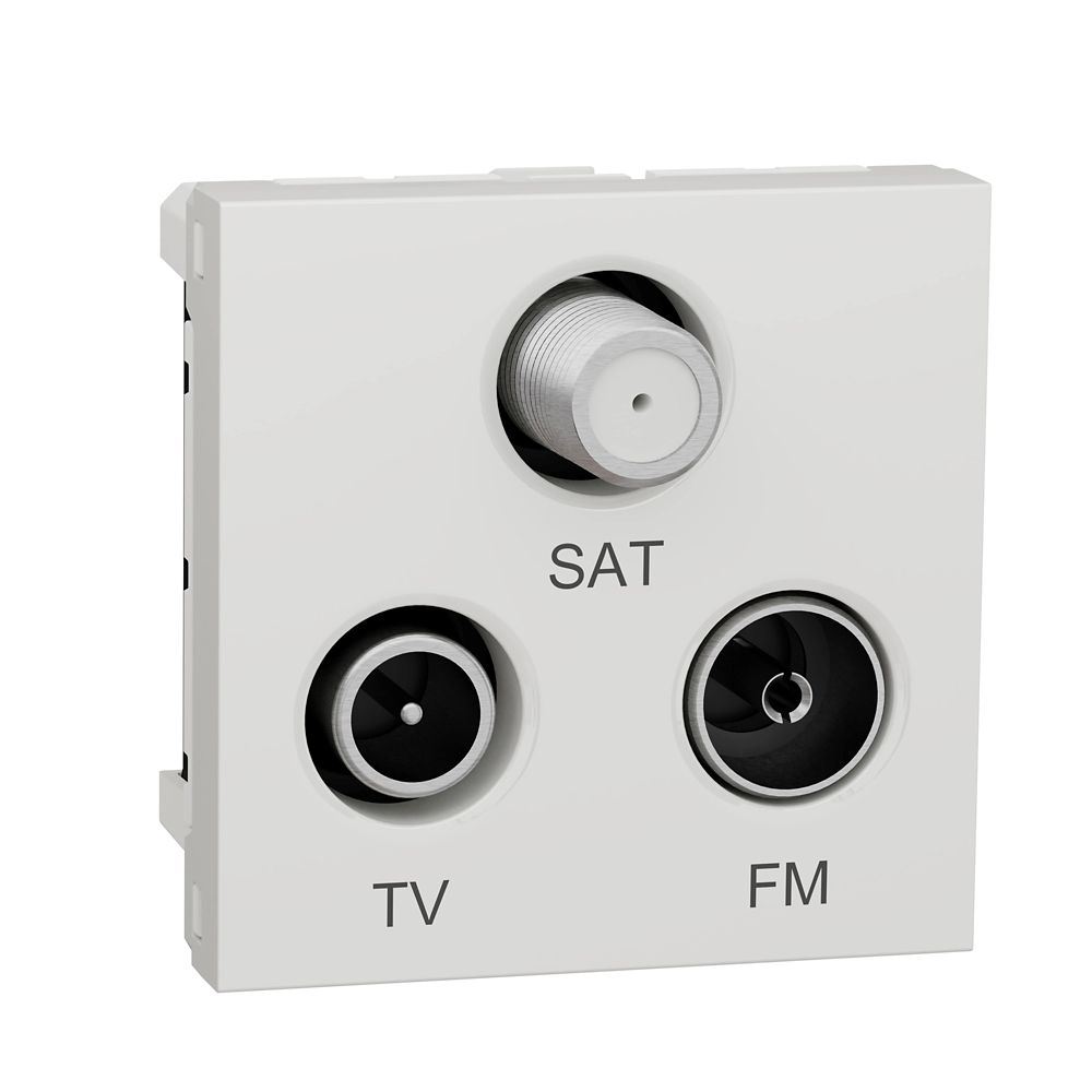 Prise TV / FM / Satellite 1 poste 2 modules Unica Blanc Schneider