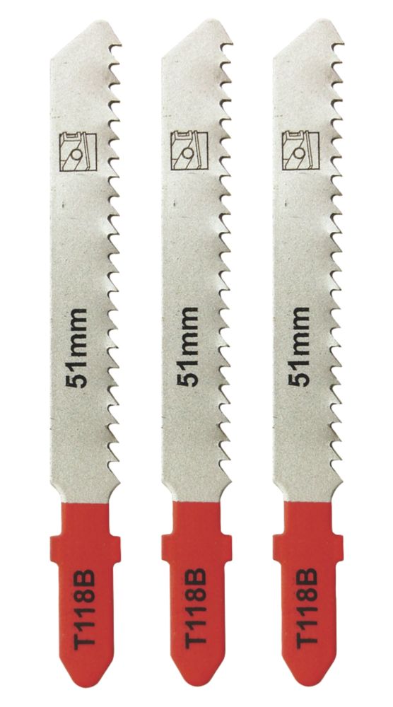 Lot de 3 lames pour scie sauteuse métal à queue en T 75mm, T118B