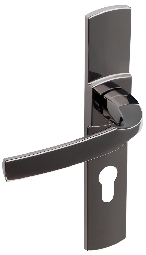 Paire de poignées de porte à cylindre Vachette ARTIS chrome diamant noir