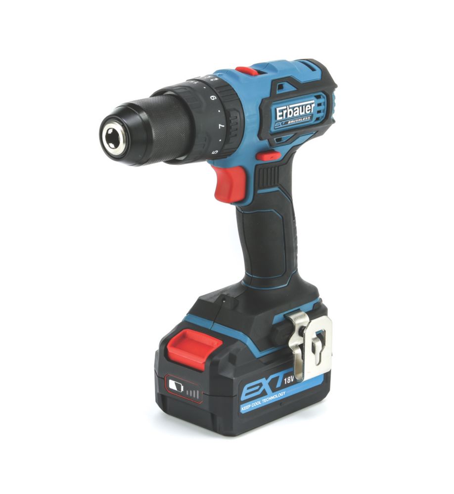 Perceuse visseuse à percussion sans fil brushless Erbauer ECD18-Li-2 18V 4,0Ah Li-ion EXT