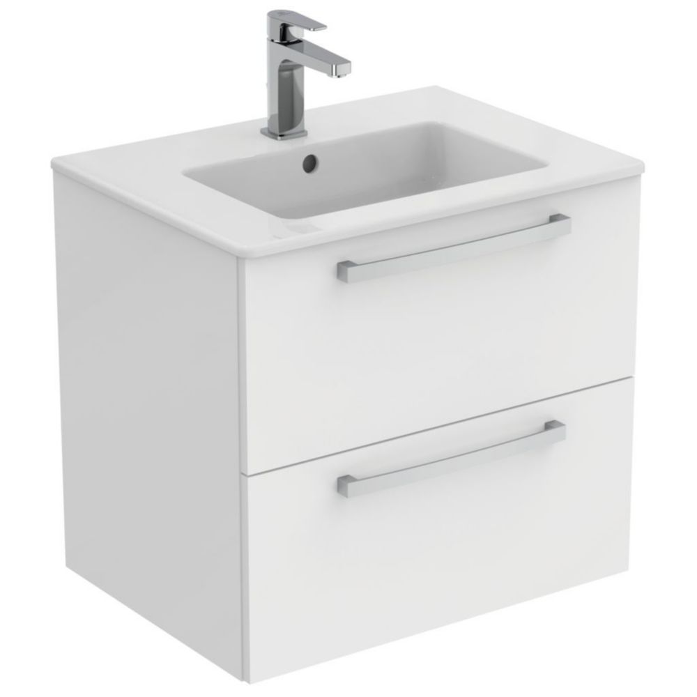 Meuble pour lavabo Ideal Standard blanc brillant 610 x 450 x 565m