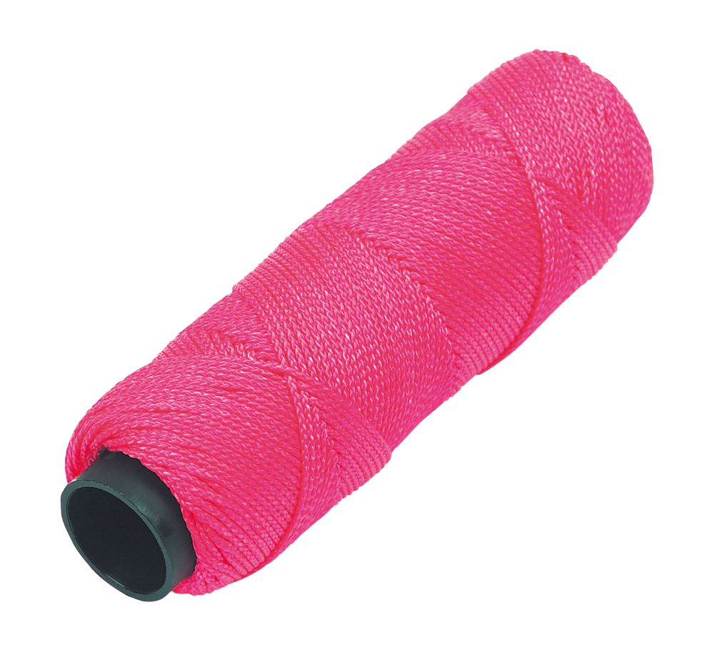 Cordeau de maçon en nylon tressé Marshalltown rose 76m