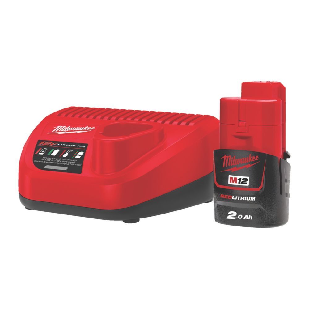 Kit de batterie et chargeur Li-Ion RedLithium M12 NRG-201 12V 2.0Ah de Milwaukee