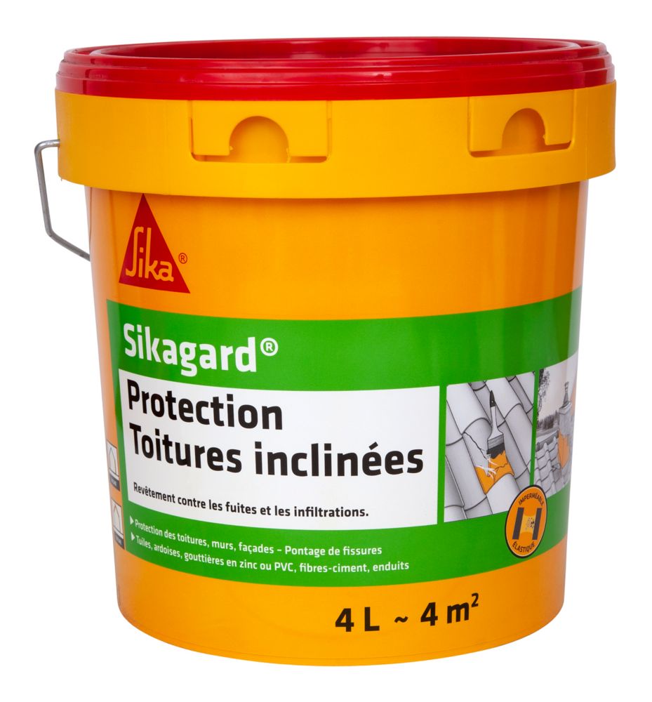 Peinture élastique imperméable Sika pour toit incliné terre cuite 4L