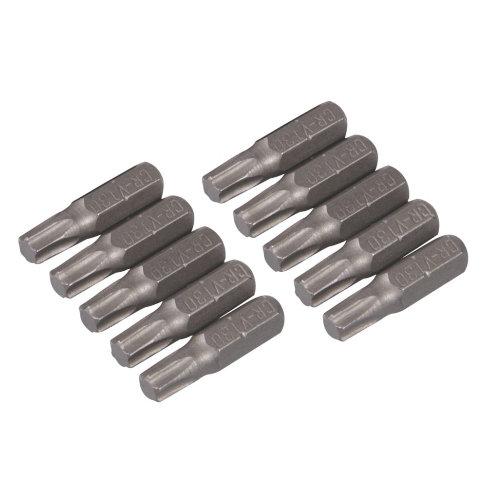 Jeu de 10 embouts TX30 hex L. 25 mm Silverline