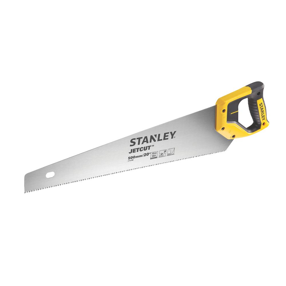 Scie à main pour bois/aggloméré/MDF 11 dents/pouce Stanley Jetcut 500 mm