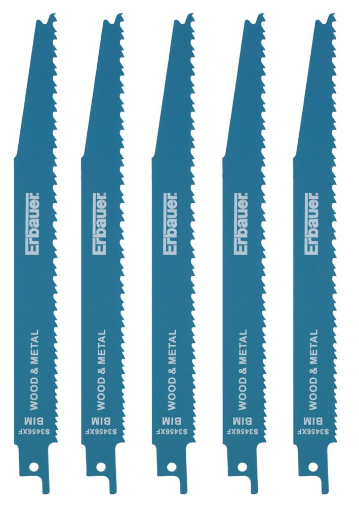 Lot de 5 lames pour scie sabre pour démolition 200mm S3456XF Erbauer
