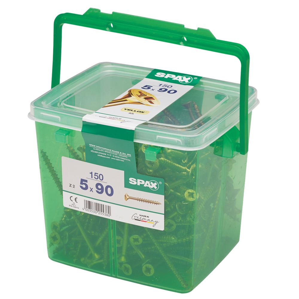 150 vis à bois à tête fraisée PZ Spax Yellox 5 x 90mm