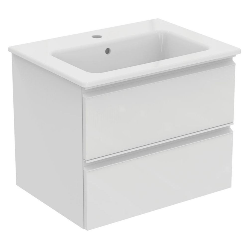 Meuble pour lavabo Ideal Standard blanc brillant 625 x 470 x 505mm