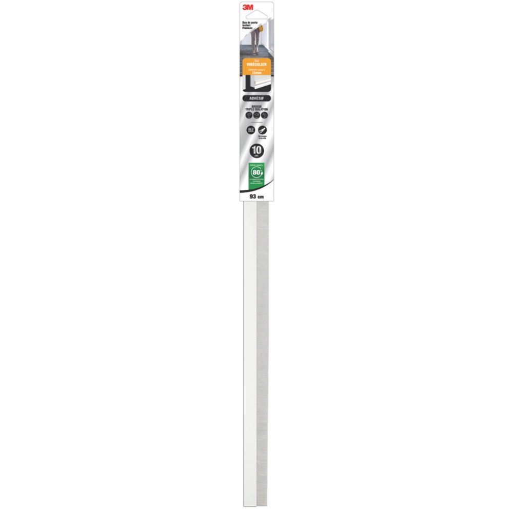 Bas de porte adhésif 3M blanc et gris 0,93m