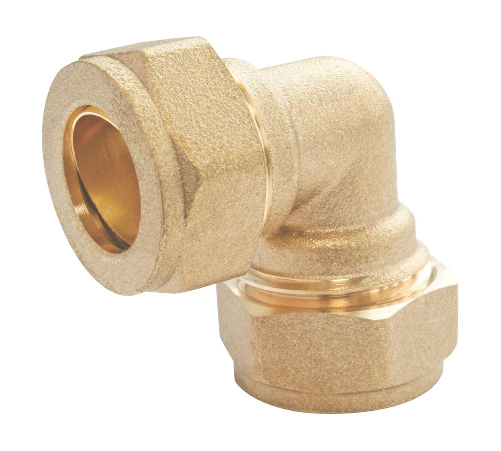 Coude égal à 90° bicône en laiton pour tube cuivre 14mm Somatherm