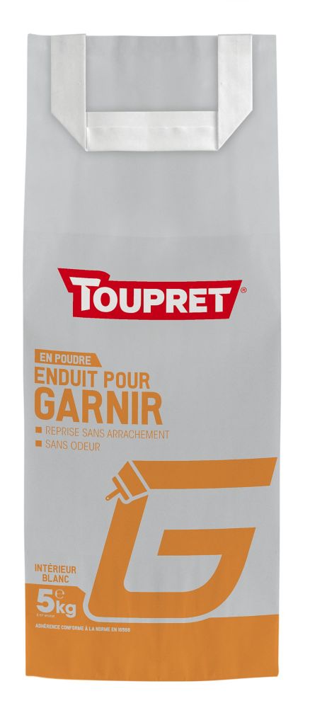 Enduit en poudre pour revêtement de finition de rénovation Toupret 5kg