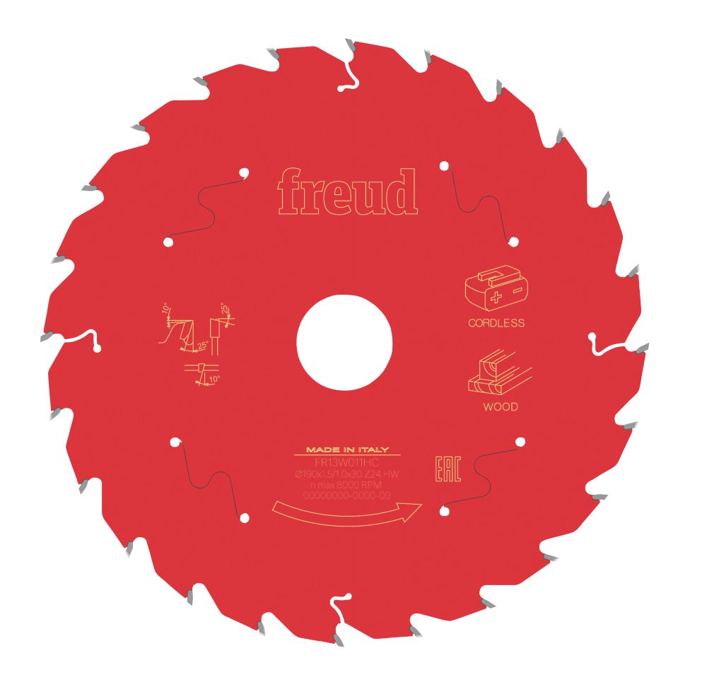 Lame de scie circulaire pour bois 190 x 30mm 24 dents Freud