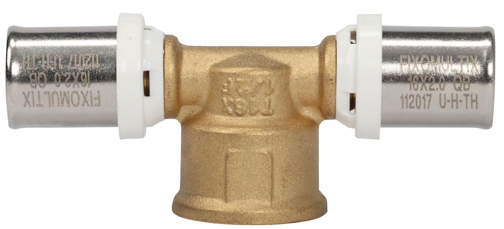 Raccord adaptateur en T à pression en laiton Fixoconnect 26mm