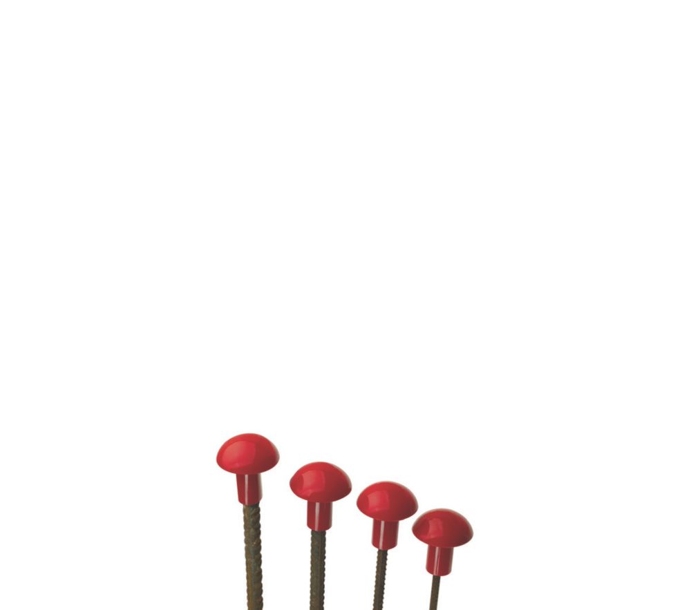 Embout de protection pour fer à béton Vinmer 8-20mm rouge, 125 pièces