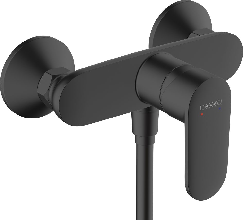 Vanne de douche à mitigeur manuel fixe Hansgrohe Vernis Blend exposé noir mat