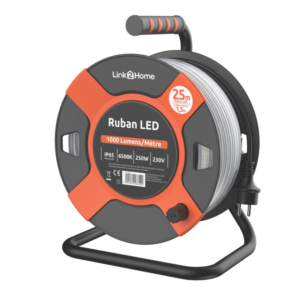 Enrouleur ruban LED Quarx 6000K 10W 1000lm/m 25m IP65