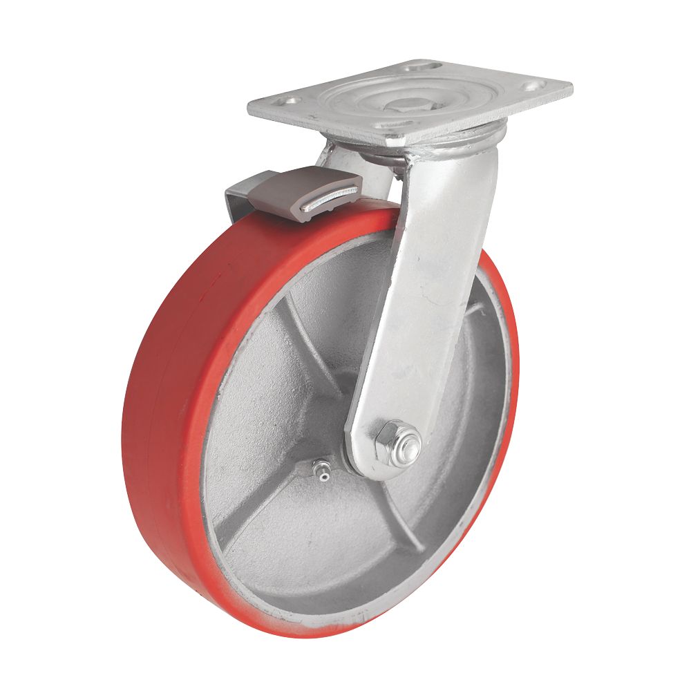 Roulette pivotante industrielle avec frein 200mm