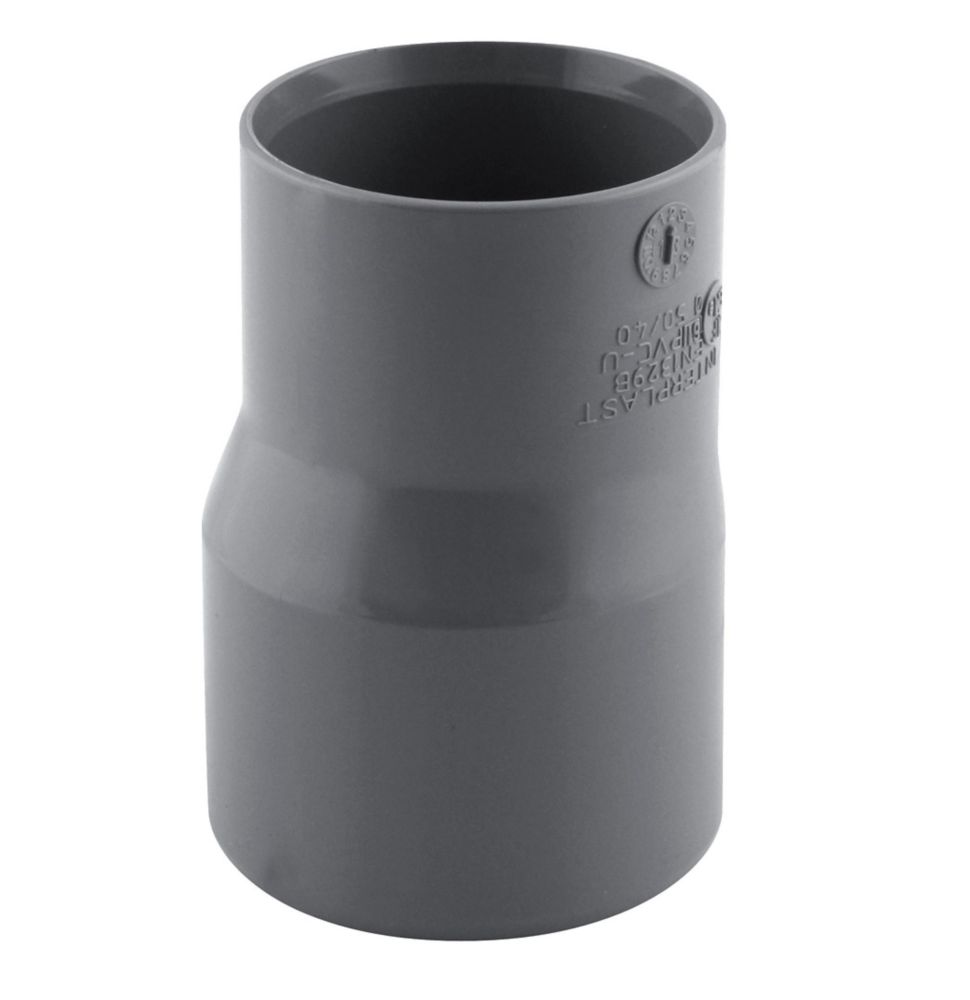 Réduction exentrée PVC mâle/femelle 50 x 40mm à coller gris Fitt