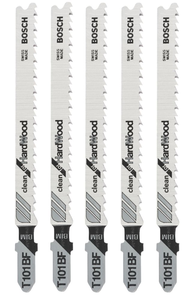 Lot de 5 lames pour scie sauteuse 100mm T101BF Bosch