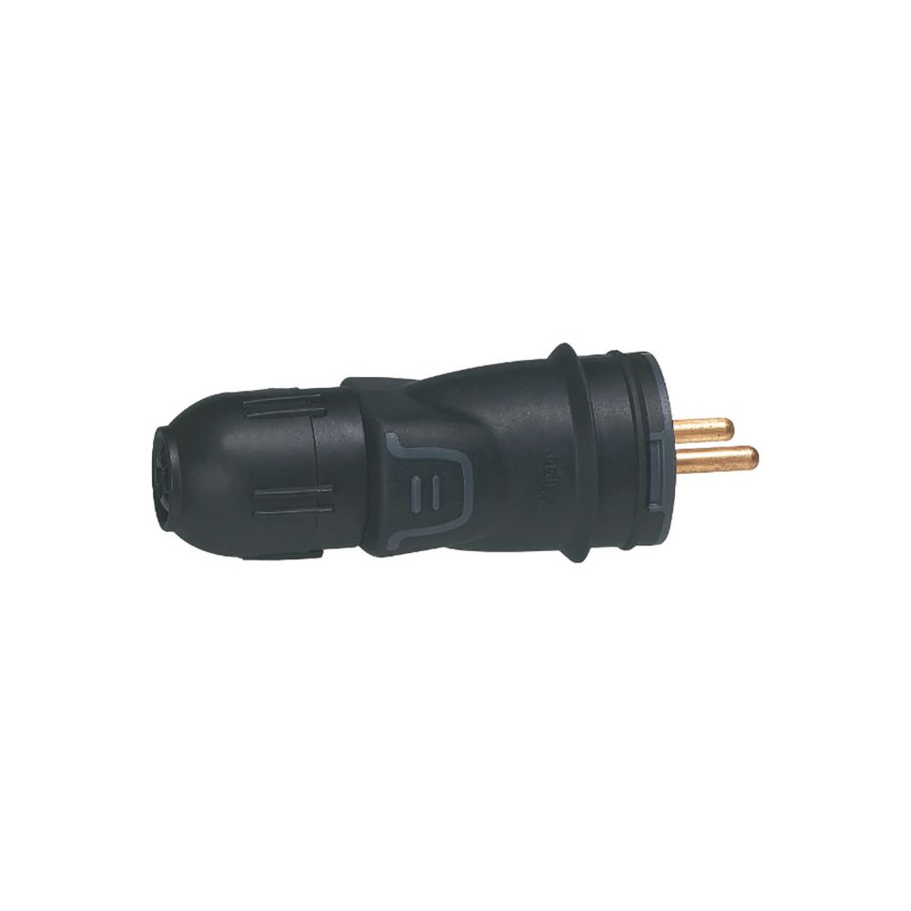 Prise noire 2P+T 16A en caoutchouc, Legrand