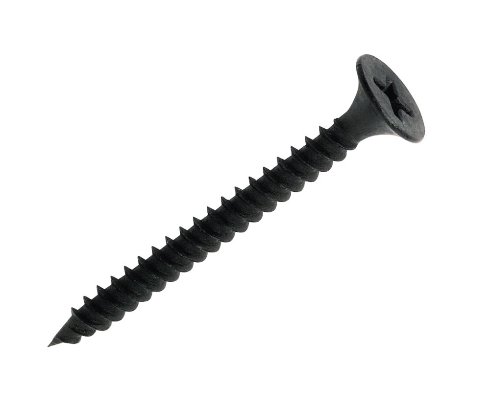 1000 vis pour cloison sèche non assemblées Easydrive, filetage double, tête évasée, phosphate noir, 3,5 x 35mm