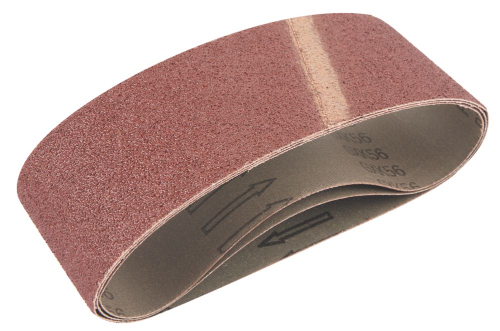 Lot de 3 bandes abrasives non perforées 457 x 76mm grain 60