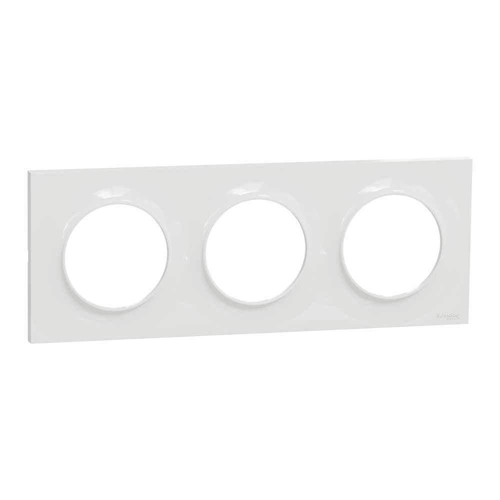 Plaque de finition 3 postes Odace Styl Blanc Schneider