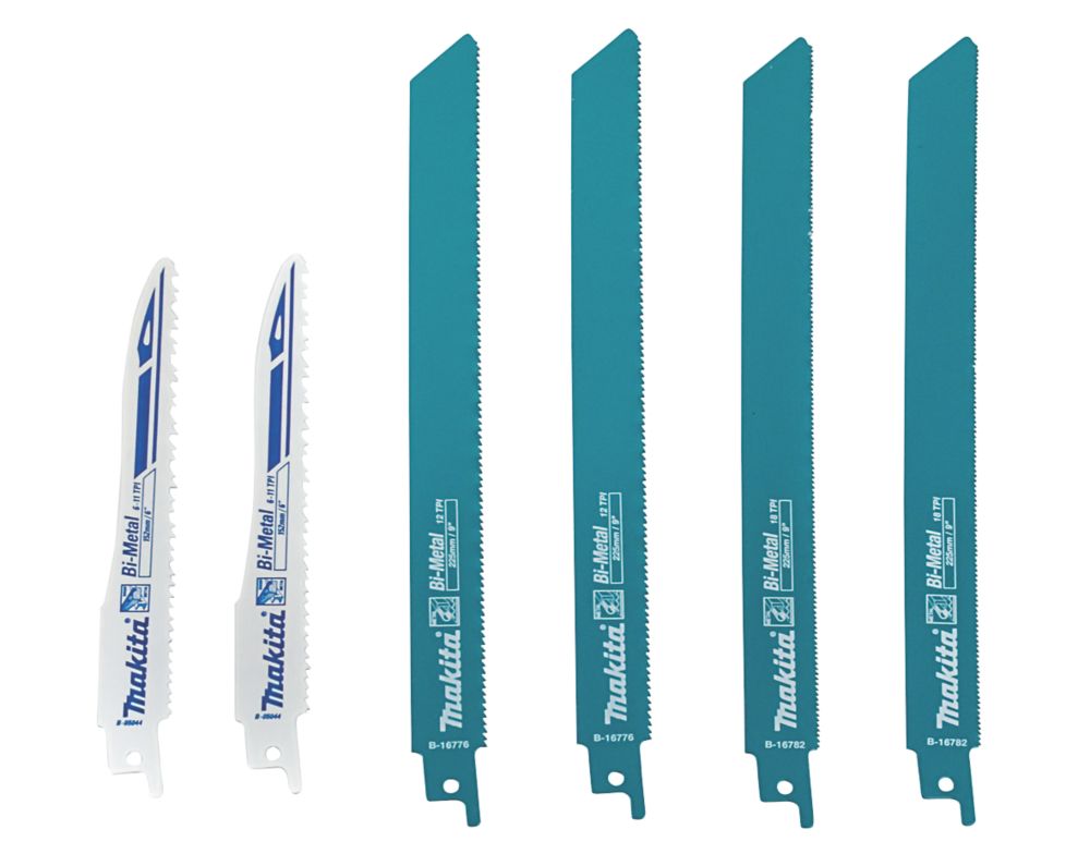 Lot de 6 lames pour scie sabre 152-225mm B-44448 Makita