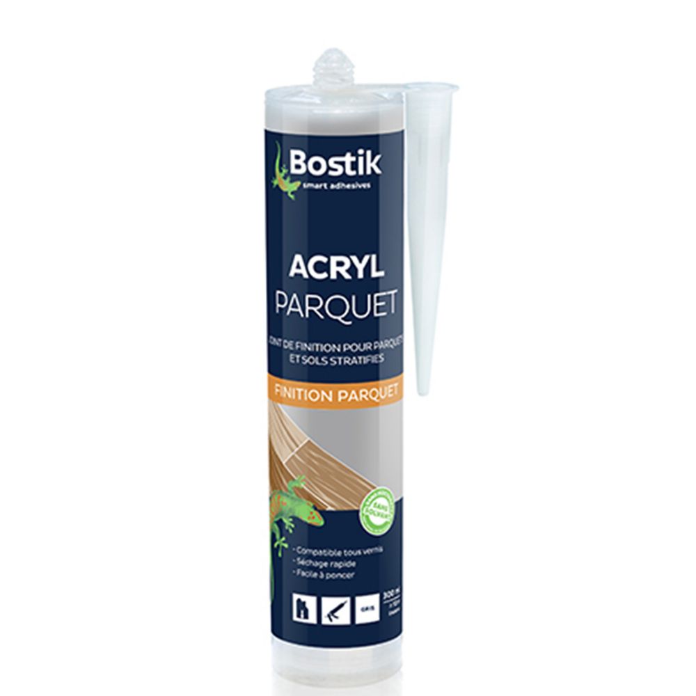 Mastic finition parquet Acryl gris 300ml Bostik