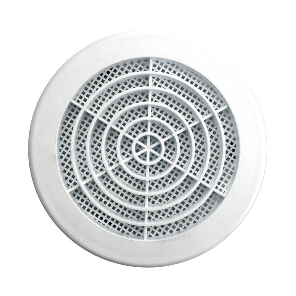 Grille à persiennes fixes avec moustiquaire Eoliance Habitat blanche 160mm x 160mm